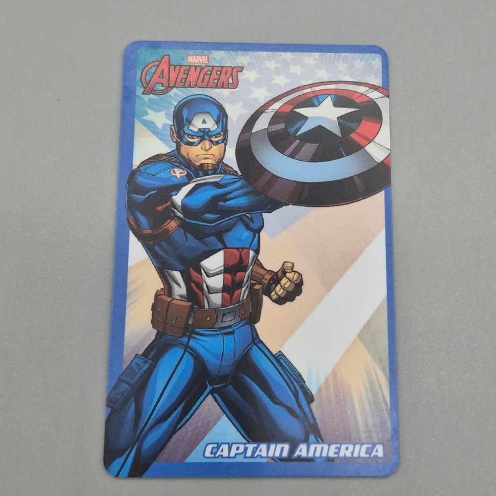 Marvel Avengers Captain America Arcade Game Trading Card 047 Steve Rogers Blue